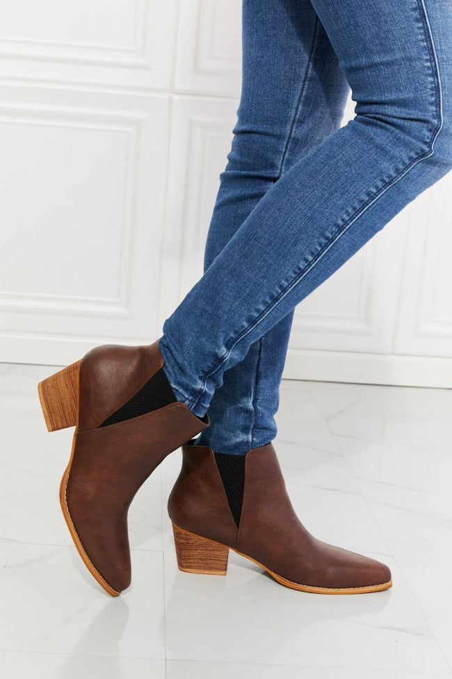 Point Toe Bootie in Chocolate - Luxe Shopping