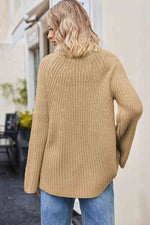 Raglan Sleeve Waffle Knit Sweater - Luxe Shopping