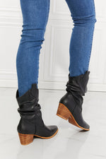 Texas Scrunch Cowboy Boots in Black - Luxe Shopping