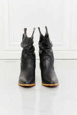 Texas Scrunch Cowboy Boots in Black - Luxe Shopping