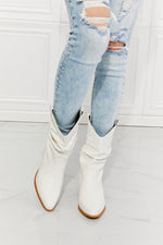 Texas Scrunch Cowboy Boots in White - Luxe Shopping