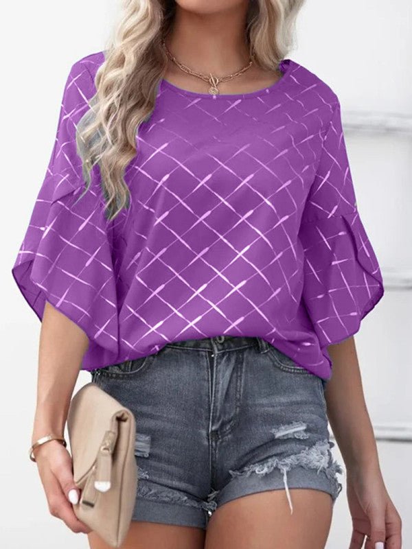 Women's Ruffle Sleeve Blouse - 6 Colors - Luxe Shopping