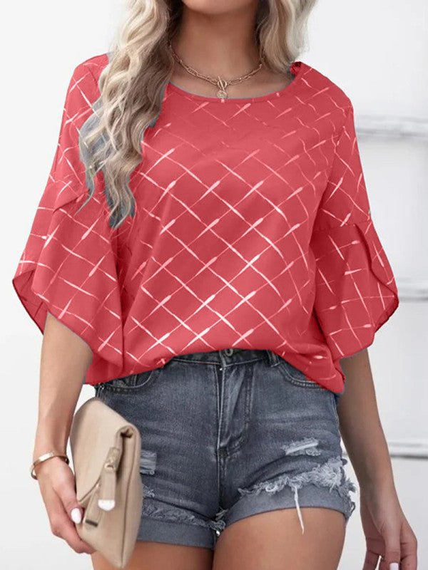 Women's Ruffle Sleeve Blouse - 6 Colors - Luxe Shopping