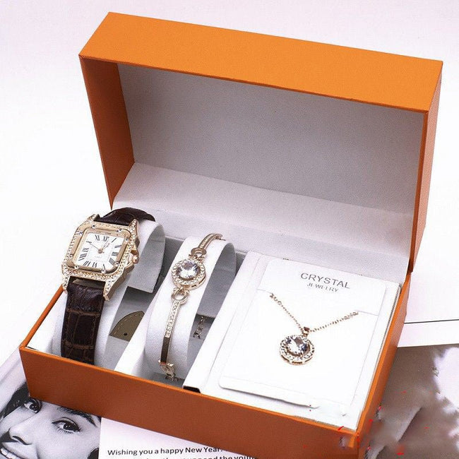 Women's Wrist Watch Set - Necklace, Bracelet, Wristwatch - 5 Colors - Luxe Shopping