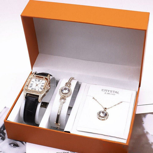 Women's Wrist Watch Set - Necklace, Bracelet, Wristwatch - 5 Colors