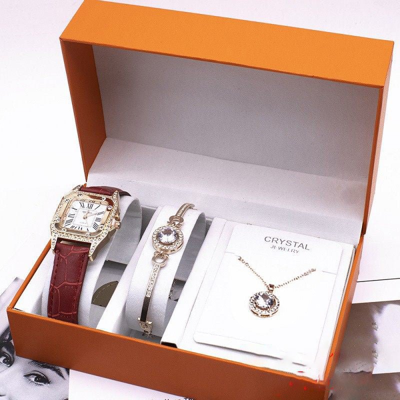 Women's Wrist Watch Set - Necklace, Bracelet, Wristwatch - 5 Colors - Luxe Shopping