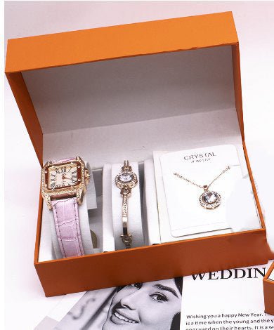 Women's Wrist Watch Set - Necklace, Bracelet, Wristwatch - 5 Colors - Luxe Shopping