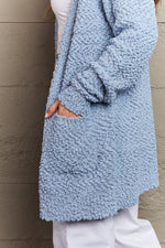 Zenana Falling For You Full Size Open Front Popcorn Cardigan - Luxe Shopping