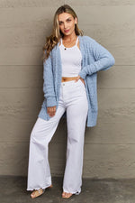 Zenana Falling For You Full Size Open Front Popcorn Cardigan - Luxe Shopping
